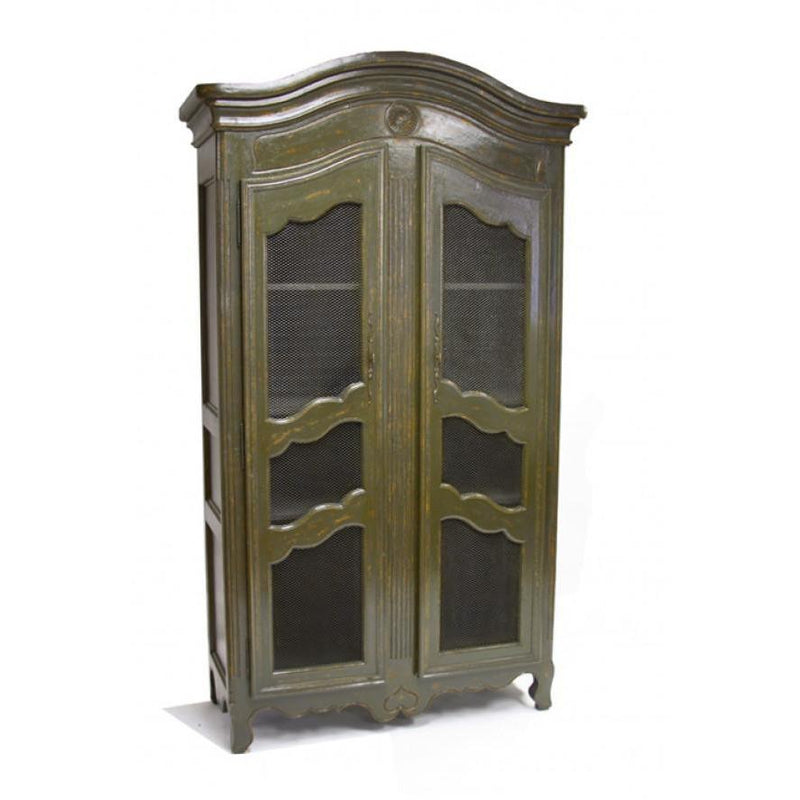 Zentique Christopher Olive Green China Cabinet (LIVIMA-S8-12-18 Green)