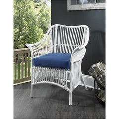 Padma's Plantation Palm Occasional Chair - White / Navy (PLM01-WHT-NAV)