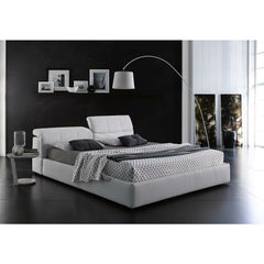 J&M White Eco Leather Tower Storage Bed