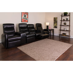 Anetos Series 4-Seat Reclining Black Leather Theater Seating (BT-70273-4-BK-GG)